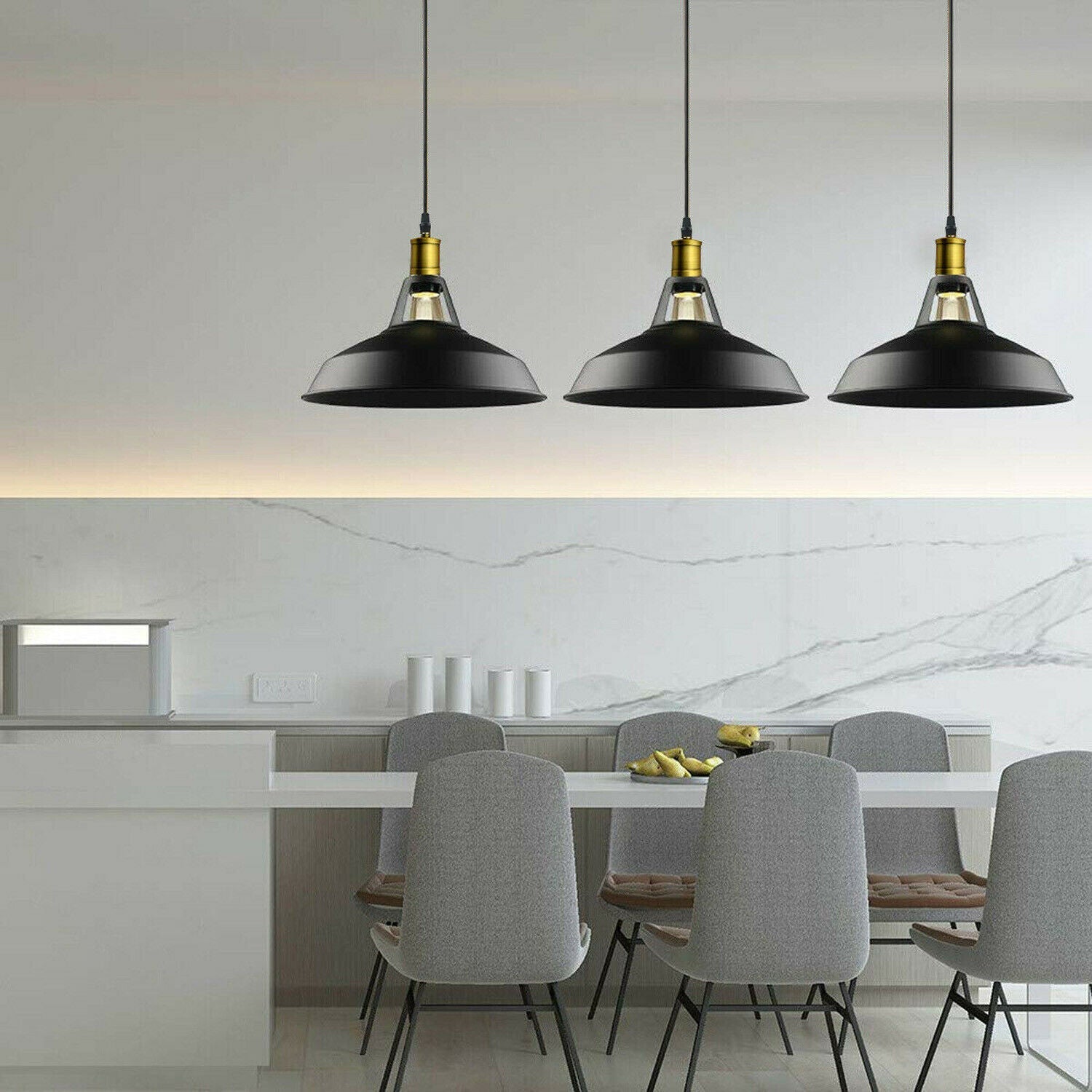 3 Pack Stylish Kitchen Island Pendant Light Metal UK ~3579